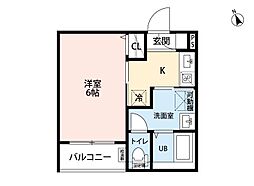 robot home 新守山 1Kの間取図画像
