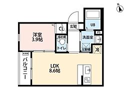 robot home 新守山 1LDKの間取図画像