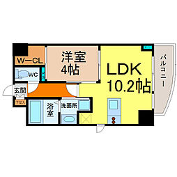 プレサンス栄ラグジュ 1LDKの間取図画像