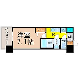 プレサンス大須観音 1Kの間取図画像