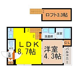 フェリーチェ山王 1LDKの間取図画像