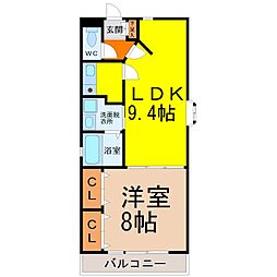 グレース・金山 1LDKの間取図画像