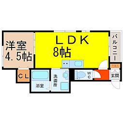 Loft10名駅 1LDKの間取図画像