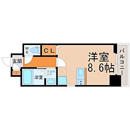 第2金山フクマルビル ワンルームの間取図画像
