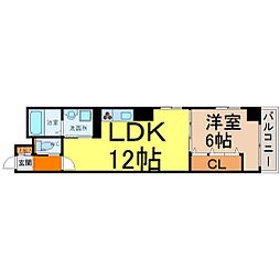 フェリシダージ鶴舞 1LDKの間取図画像