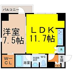 パークフラッツ新栄 1LDKの間取図画像
