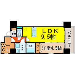 プレサンス錦ラウム 1LDKの間取図画像