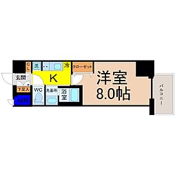 エステムコート名古屋グランツ 1Kの間取図画像
