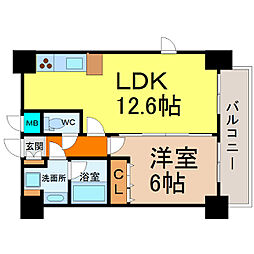プレサンス新栄デコール 1LDKの間取図画像