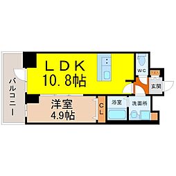 プレサンス上前津オレシア 1LDKの間取図画像