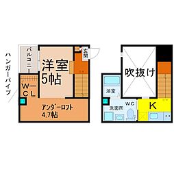 コンチェルトM 1Kの間取図画像