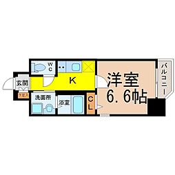 第18金山フクマルビル 1Kの間取図画像
