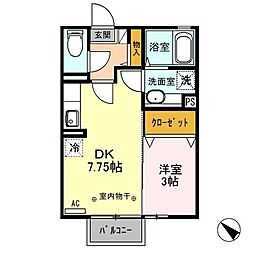 ウィンドワードガーデンズG 1DKの間取図画像