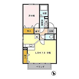 ウィンドワードガーデンズC 1LDKの間取図画像