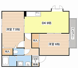 森子ハイツB 2LDKの間取図画像