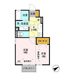 クワトロ 1SKの間取図画像