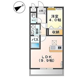 ライズ 1LDKの間取図画像