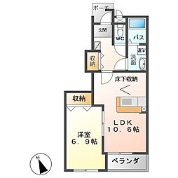 グレイスヴィラ 1LDKの間取図画像