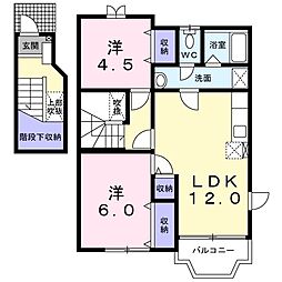 パティオ・ソレアードK・TA 2LDKの間取図画像