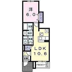 ア・ピアチェーレ2 1LDKの間取図画像