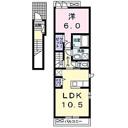 ヴィータセレーナB 1LDKの間取図画像
