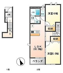 ウイングコート 2LDKの間取図画像