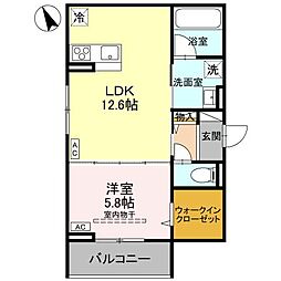 ソヴリンティ 1LDKの間取図画像
