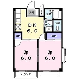サニーコーポM 2DKの間取図画像
