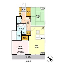 ロイヤルヒルズ 2LDKの間取図画像