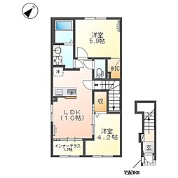 間々田新築アパート(仮) 2LDKの間取図画像