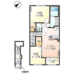 間々田新築アパート(仮) 2LDKの間取図画像