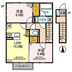 トレジャー・ライト 2LDKの間取図画像