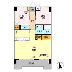 プレジデントマンション 2LDKの間取図画像