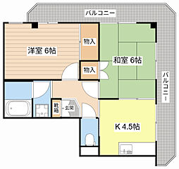 メゾン白銀556 2Kの間取図画像