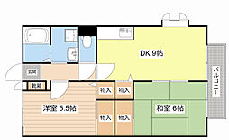 553ガーデンC 2DKの間取図画像