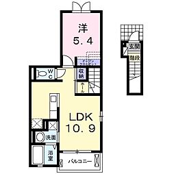 ガーデンクレール3 1LDKの間取図画像