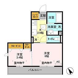ファインビュー 2Kの間取図画像
