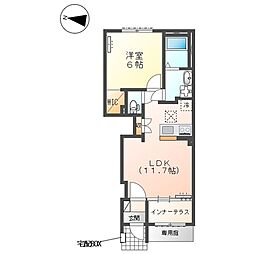 (仮)西城南新築アパート 1LDKの間取図画像