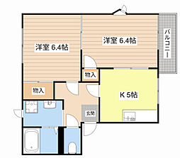 チェリー片柳A 2Kの間取図画像