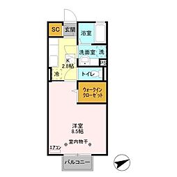 ピーノドマーニ 1Kの間取図画像