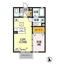 グランサリックスE 1LDKの間取図画像