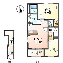 ハレラウレア 2LDKの間取図画像