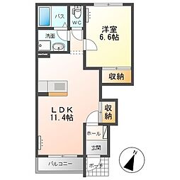 サンモール 1LDKの間取図画像