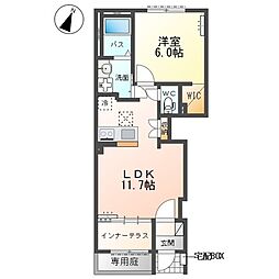 (仮)小山市千駄塚 新築アパート 1LDKの間取図画像