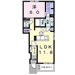 ベル・ソレイユ 1LDKの間取図画像