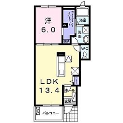 アルタイル2 1LDKの間取図画像