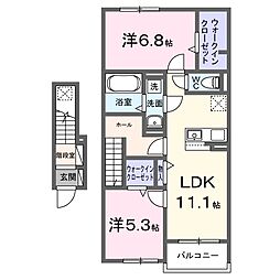 アリビオ 2LDKの間取図画像