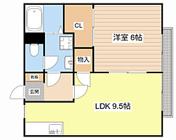 プリムローズ 1LDKの間取図画像