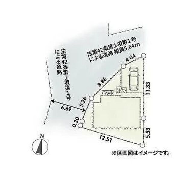 出入りしやすい南向き道路(幅員約6.6M)