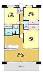 厚木第9ダイヤモンドマンション 3LDKの間取図画像